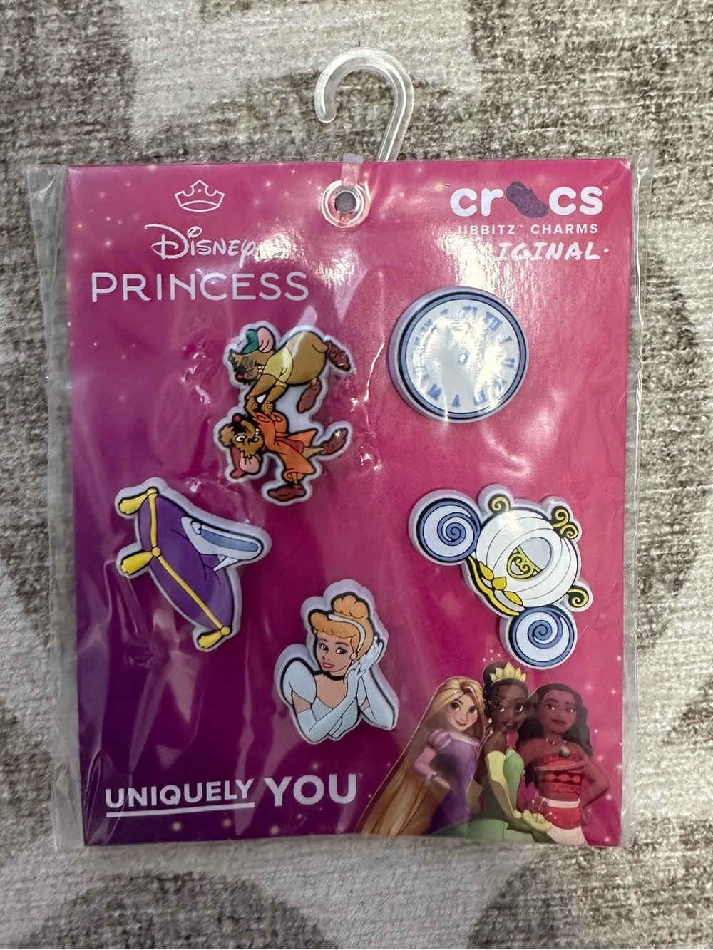 Crocs Jibbitz Cinderella Disney Princess Shoe Charms, Cinderella, 5-Pack
